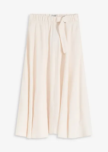 Gonna in twill con tessuto fluente misto viscosa