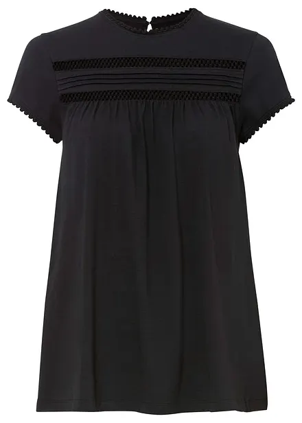 Maglia in cotone con pizzo