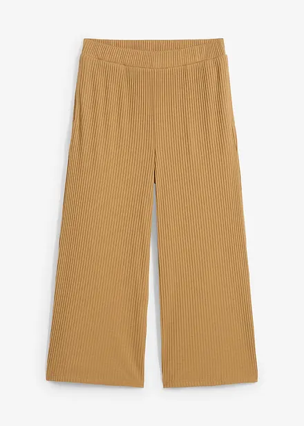 Pantaloni in jersey a coste con elastico in vita