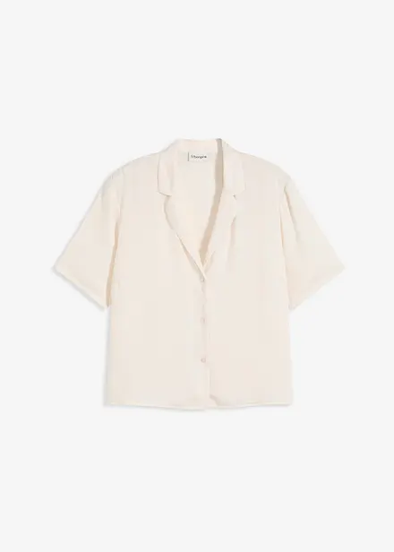 Camicetta in satin con colletto a revers
