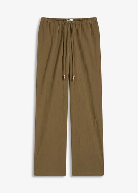Pantaloni larghi con effetto operato