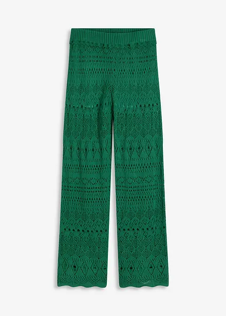 Pantaloni con elastico in vita in maglia traforata