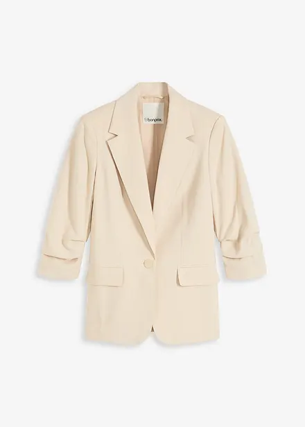 Blazer con viscosa e maniche a 3/4