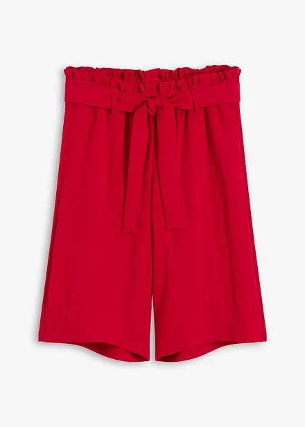 Bermuda con elastico in vita in misto viscosa fluente