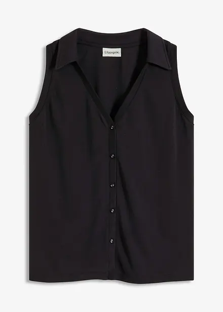 Top stile polo in piquet di viscosa