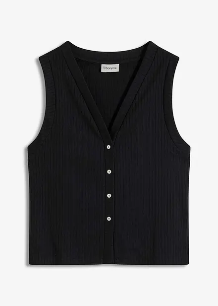 Gilet effetto maglia a coste