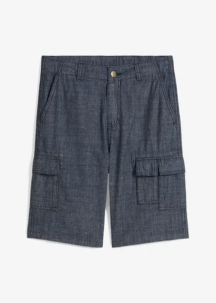 Bermuda cargo in chambray, regular fit