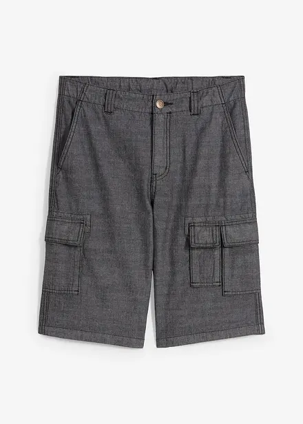 Bermuda cargo in chambray, regular fit