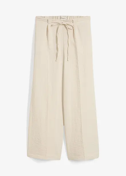 Pantaloni culotte in misto viscosa fluente