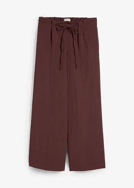 Pantaloni culotte in misto viscosa fluente