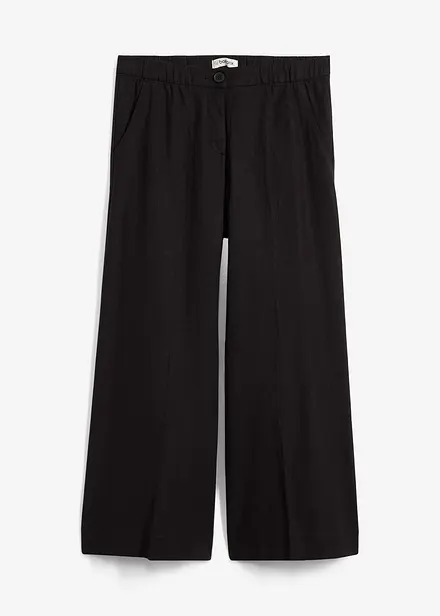 Pantaloni culotte in misto viscosa con elastico in vita