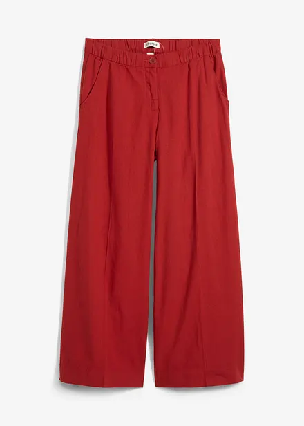 Pantaloni culotte in misto viscosa con elastico in vita