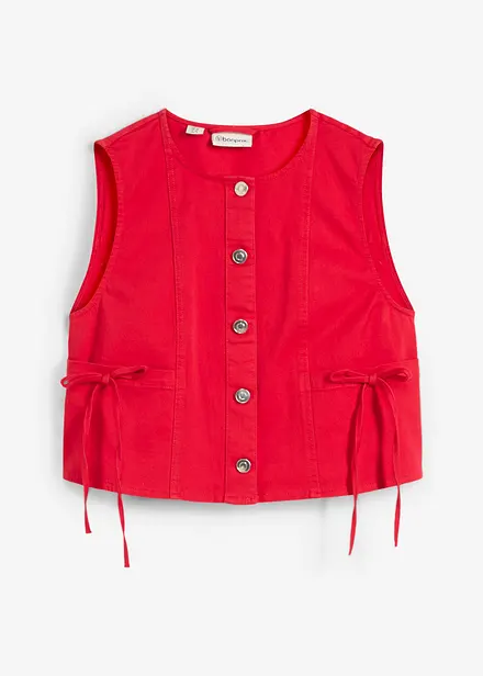 Gilet in twill di misto cotone elasticizzato