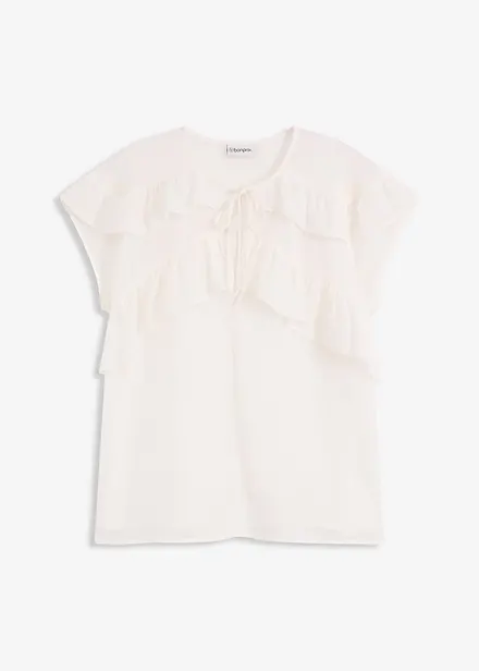 Camicetta di chiffon con volant