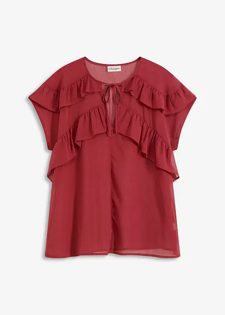 Camicetta di chiffon con volant