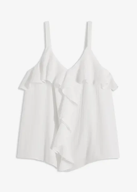 Top con spalline sottili in satin lucido