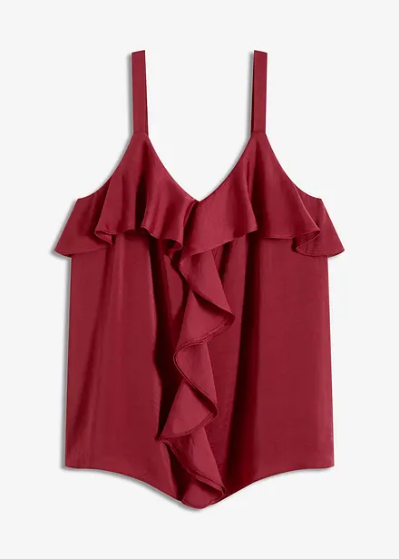 Top con spalline sottili in satin lucido