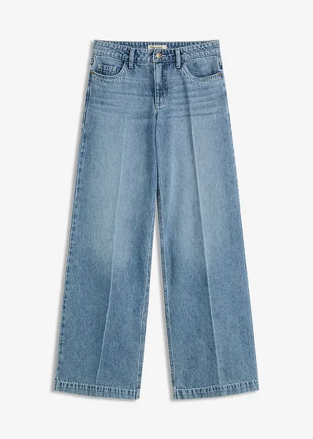 Jeans wide leg extra lunghi low stretch, vita media