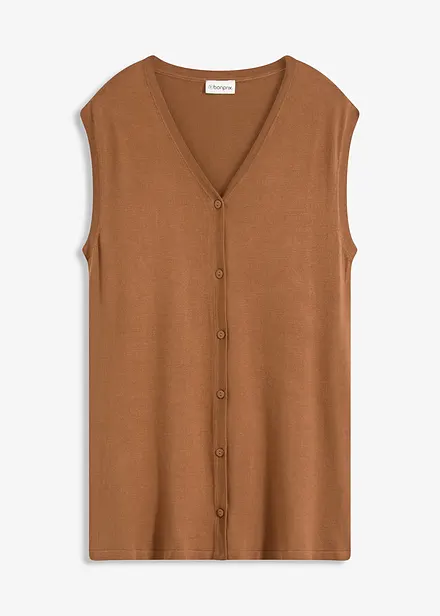 Gilet lungo in filato fine