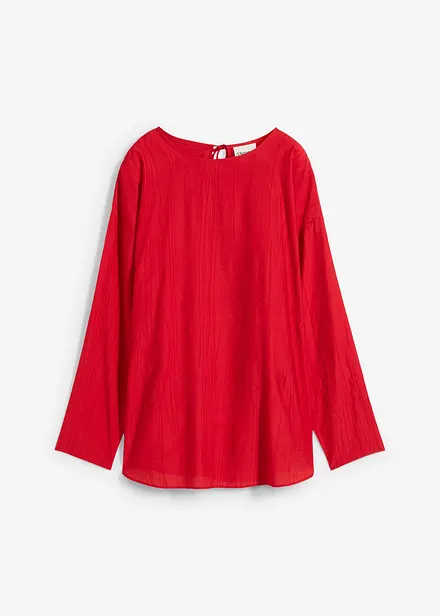 Tunica oversize in misto viscosa crinkle operato