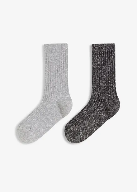 Calzini con cotone biologico e lurex (pacco da 2)