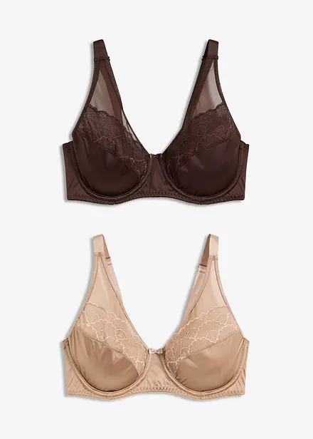 Reggiseno con ferretto ed effetto lucido (pacco da 2)