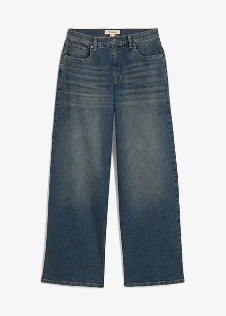 Jeans wide leg, vita alta
