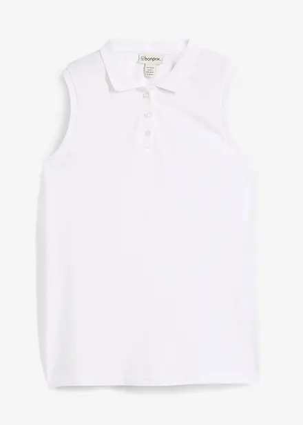 Top stile polo in puro cotone biologico