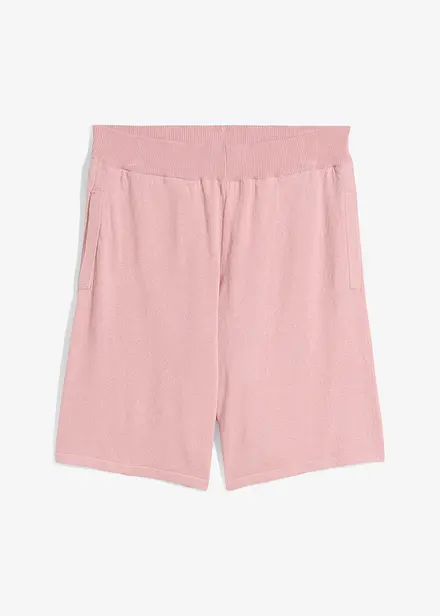 Shorts in maglia fine con elastico in vita