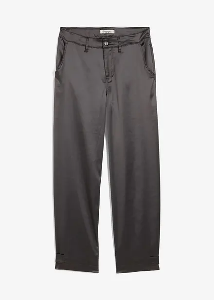 Pantaloni barrel shape in satin fluente