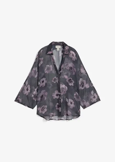 Camicia oversize in chiffon leggero