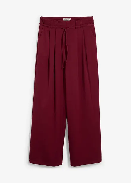 Pantaloni con pinces e cintura da annodare