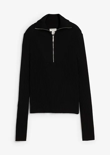 Maglia a costine in soffice misto viscosa