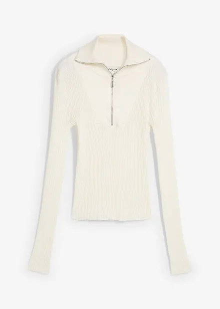 Maglia a costine in soffice misto viscosa