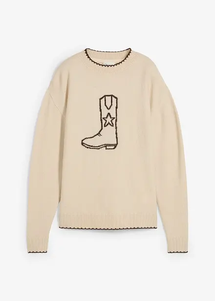 Maglione in filato fine con spalle scese
