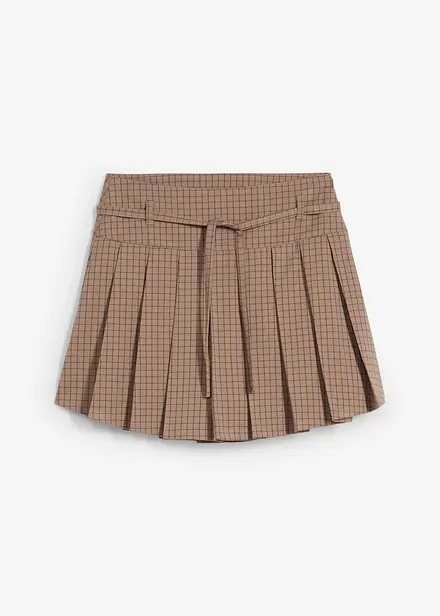 Gonna pantalone corta con pieghe baciate