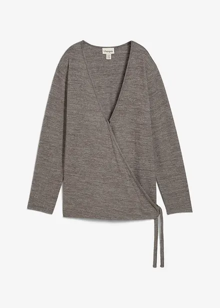 Cardigan incrociato effetto maglia