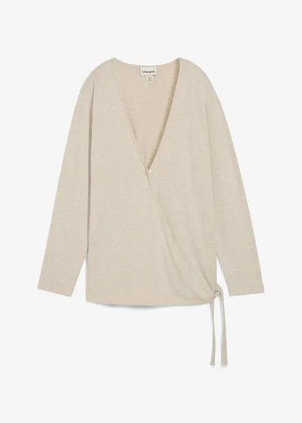 Cardigan incrociato effetto maglia