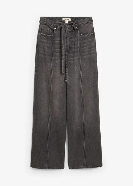 Jeans wide leg, vita alta