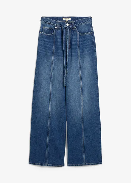 Jeans wide leg, vita alta