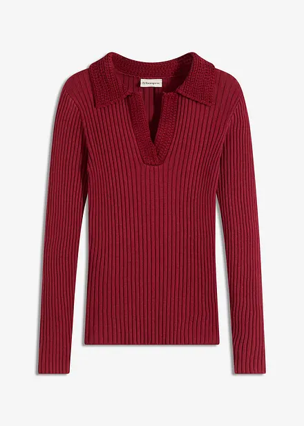 Maglia in filato fine con colletto raffinato