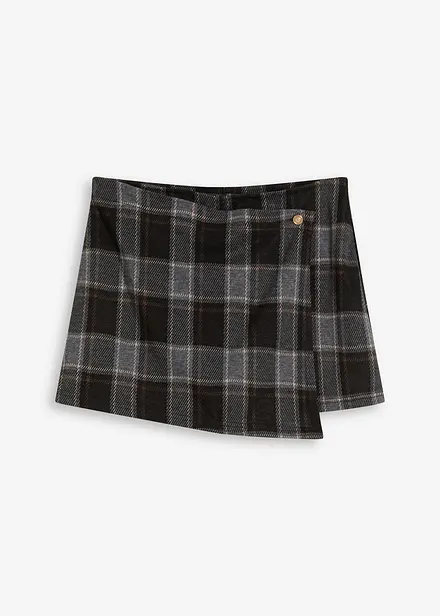 Gonna-pantalone corta con bottone gioiello