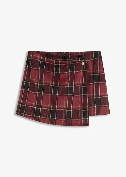 Gonna-pantalone corta con bottone gioiello