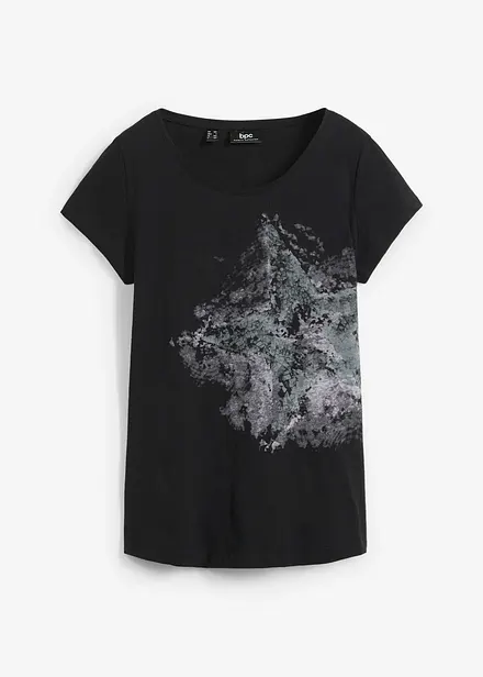 T-shirt a maniche corte in filato fiammato di cotone