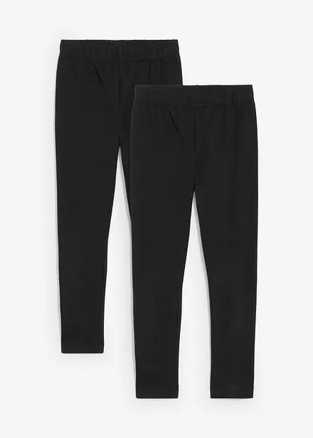 Leggings in misto cotone biologico elasticizzato (pacco da 2)