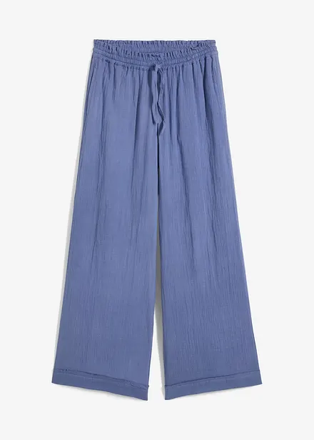Pantaloni con elastico in vita in mussola leggera