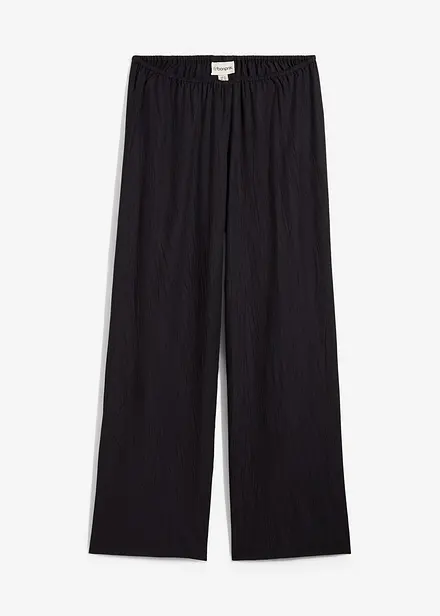 Pantaloni con elastico in vita in misto viscosa operato