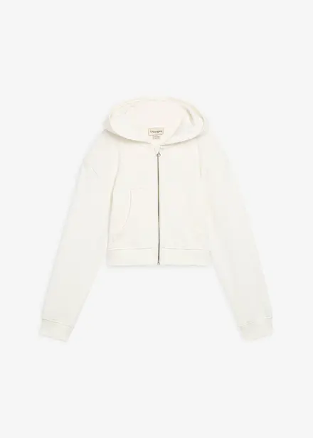 Felpa con zip e cappuccio in puro cotone biologico
