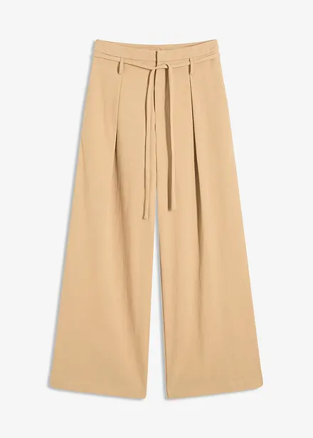 Pantaloni con pinces e cintura da annodare