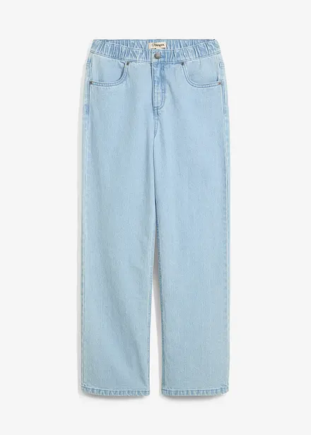 Jeans loose fit con elastico in vita, straight